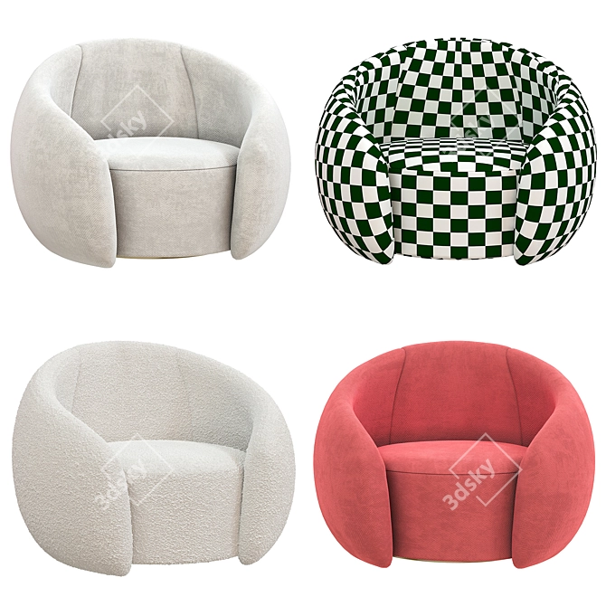 Modern Swivel Chair - Embrace Design 3D model image 3