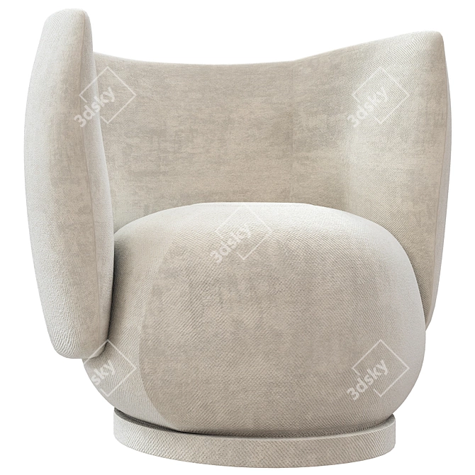 Sleek Swivel Lounge Chair 3D model image 1