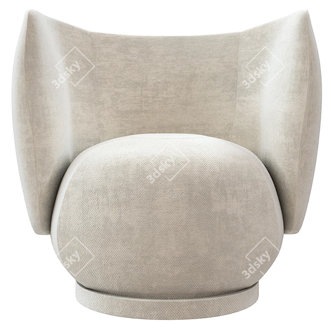 Sleek Swivel Lounge Chair 3D model image 2