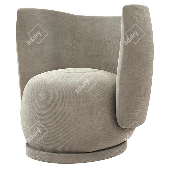 Sleek Swivel Lounge Chair 3D model image 4