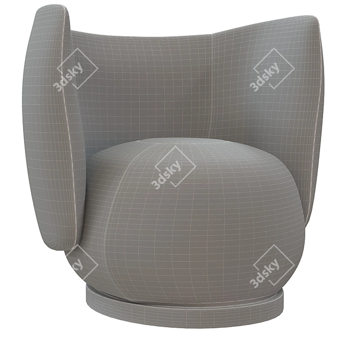 Sleek Swivel Lounge Chair 3D model image 7