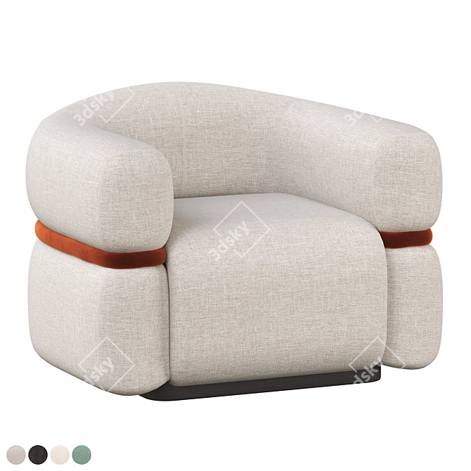 Modern Malibu Armchair: Dooq Design 3D model image 2