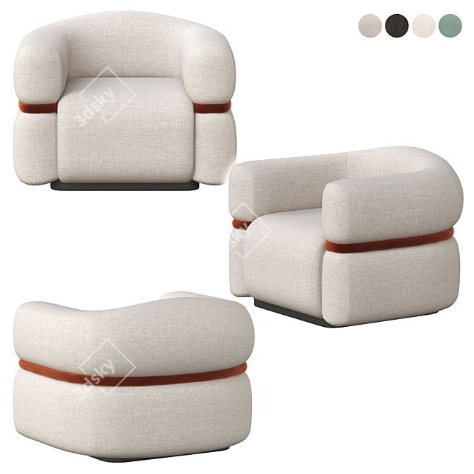 Modern Malibu Armchair: Dooq Design 3D model image 3