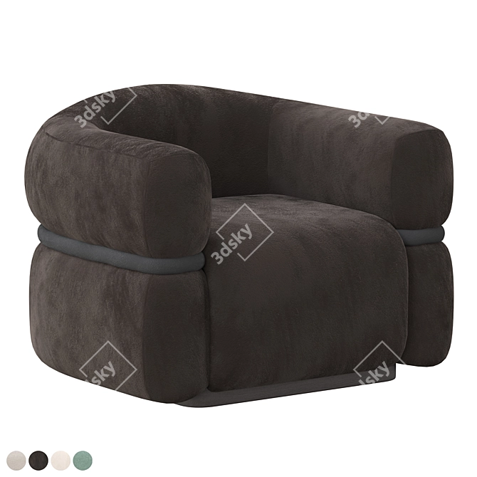 Modern Malibu Armchair: Dooq Design 3D model image 5