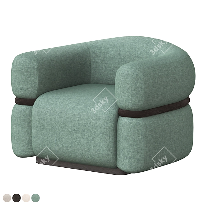 Modern Malibu Armchair: Dooq Design 3D model image 6