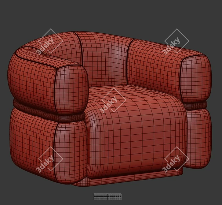 Modern Malibu Armchair: Dooq Design 3D model image 7