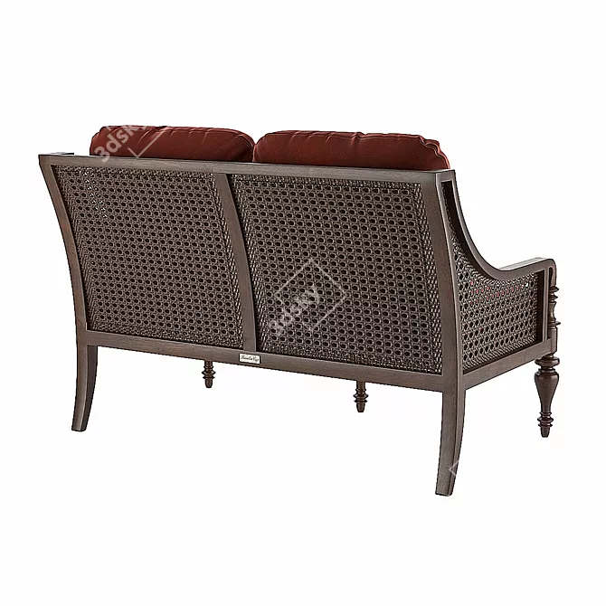 Title: "Albero Koloniale Aluminum Loveseat Sofa 3D model image 2