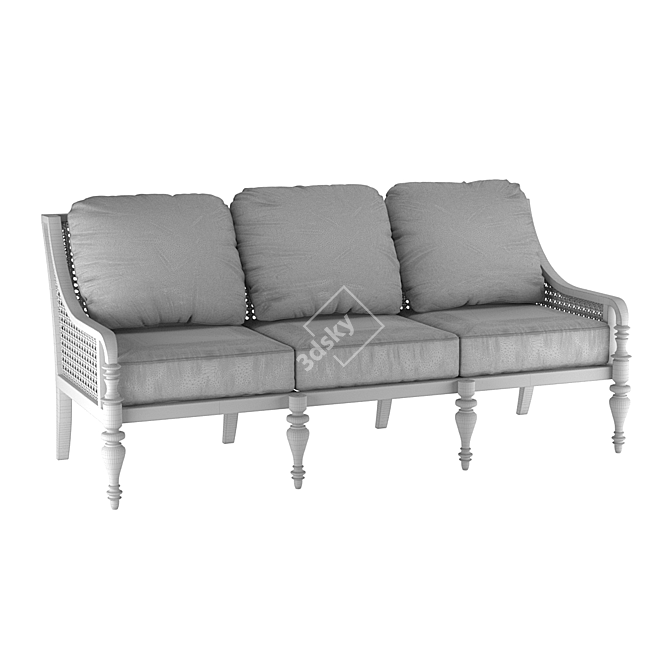 Albero Koloniale Aluminum Three-Seater Sofa 3D model image 3