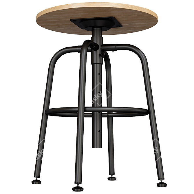 Kullaberg Pine/Black Stool 3D model image 3