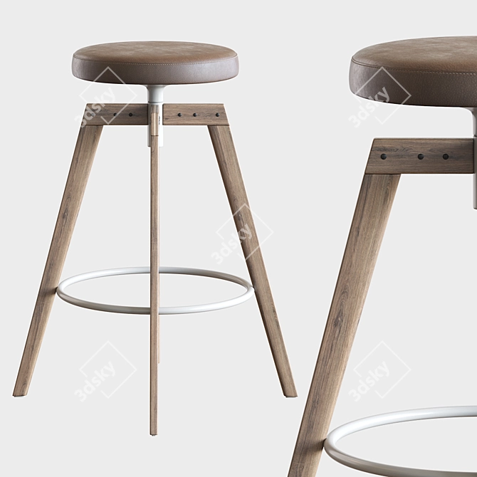 Modern MDF Italia Barstool 3D model image 2