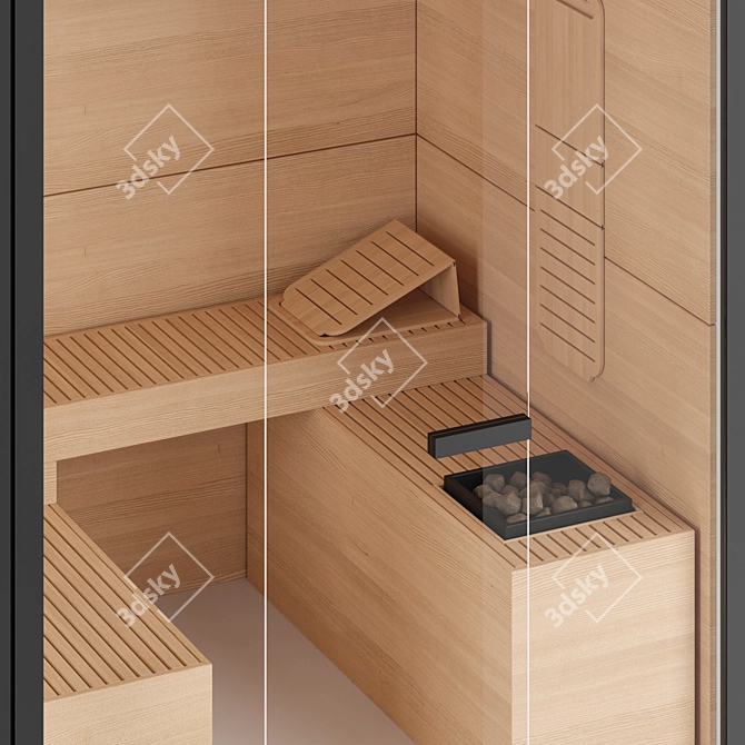 Relax & Unwind with Glass Sauna 3D model image 2