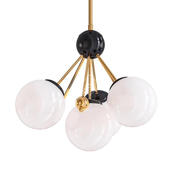 Sleek Globe Chandelier 3D model image 1