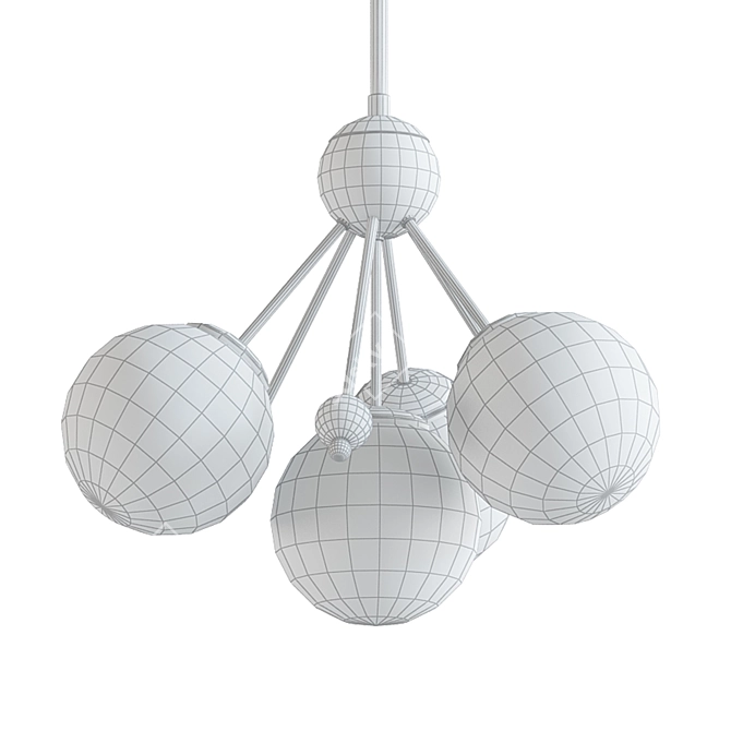 Sleek Globe Chandelier 3D model image 2