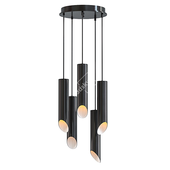 Sleek Zylinder Pendant Light 3D model image 1