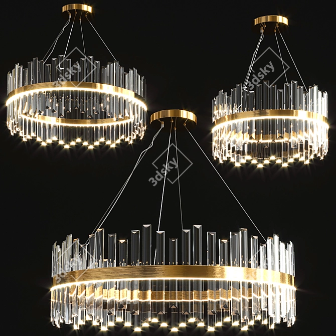 Elegant Crystal Chandelier - Luxurious Modern Lighting 3D model image 1