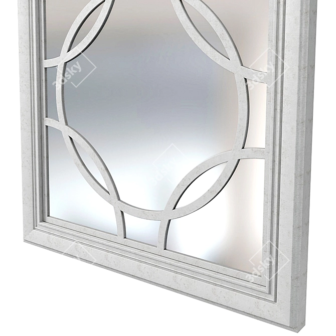 Elegant Gray Circles Mirror 3D model image 2