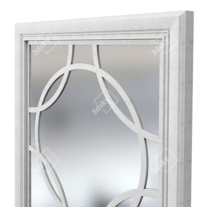 Elegant Gray Circles Mirror 3D model image 3