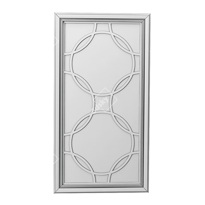 Elegant Gray Circles Mirror 3D model image 4