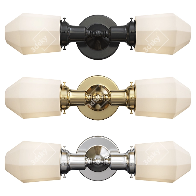 Elegant Davis Double Sconce 3D model image 1