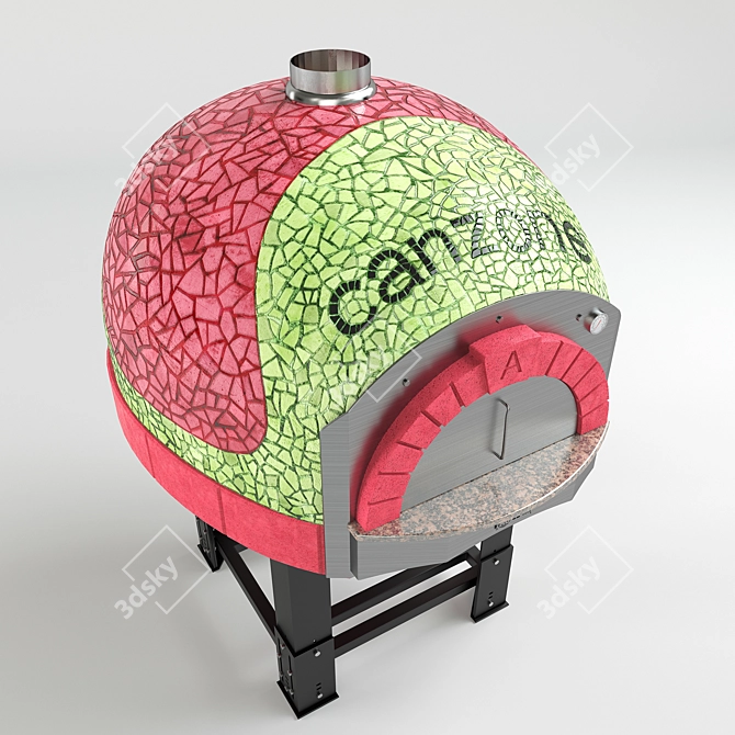 Mosaic Wood-Fired Pizza Oven 3D model image 7