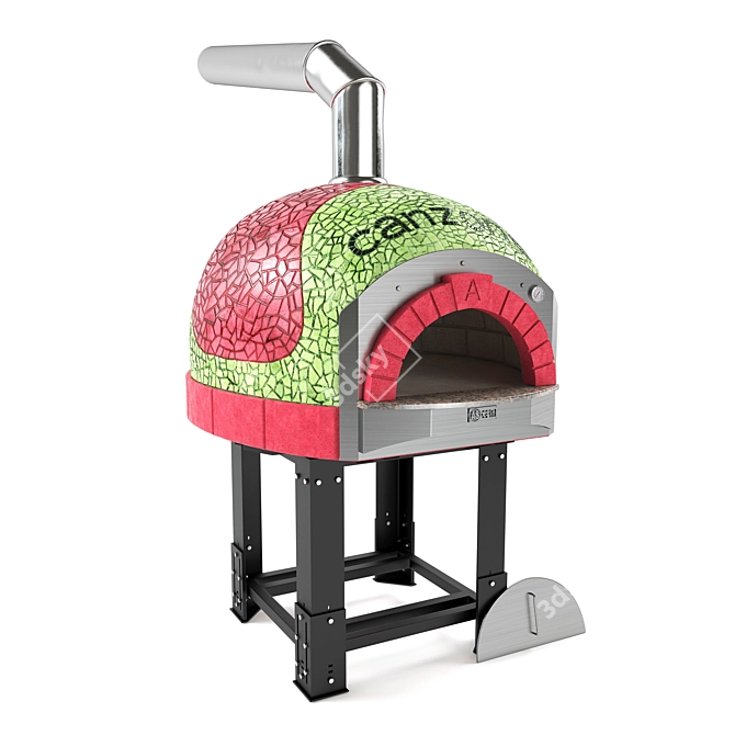 Mosaic Wood-Fired Pizza Oven 3D model image 8