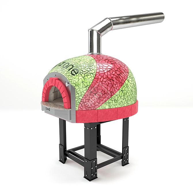 Mosaic Wood-Fired Pizza Oven 3D model image 11