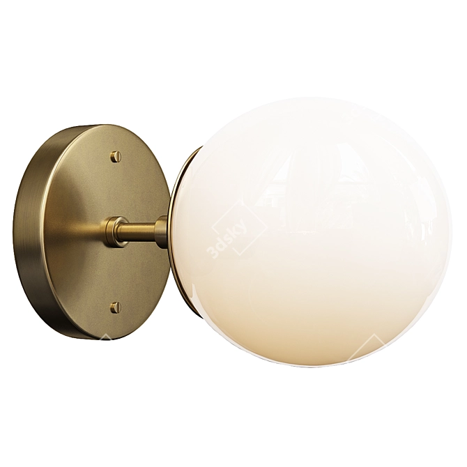 Elegant Nova Opal Sconce 3D model image 1