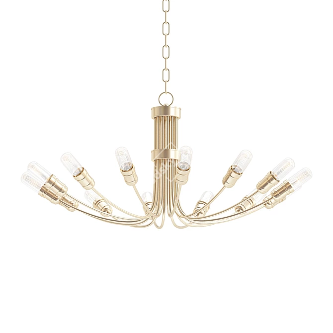 Conway Brass 12-Light Chandelier 3D model image 1