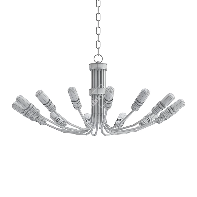 Conway Brass 12-Light Chandelier 3D model image 2