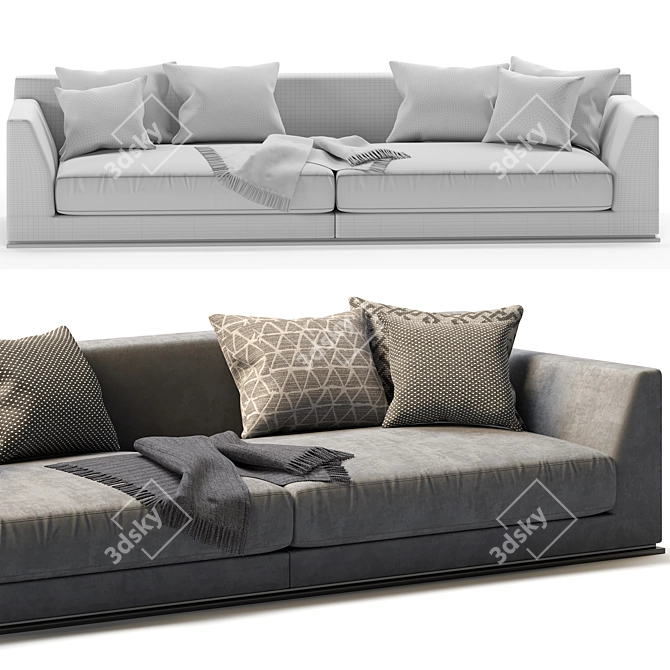 Sophisticated Poliform Bristol 2 Seater Sofa 3D model image 3