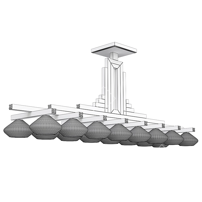 Elegant Art Deco Chandelier 3D model image 3