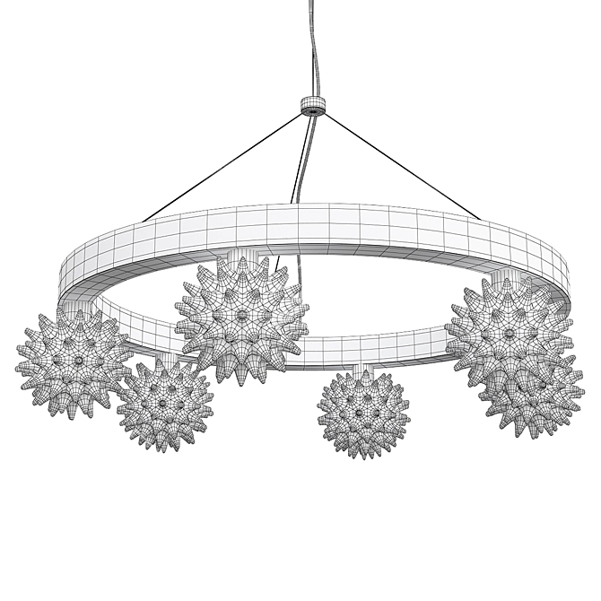 Sforzinda Chandelier: Elegant 6-Light Fixture 3D model image 2