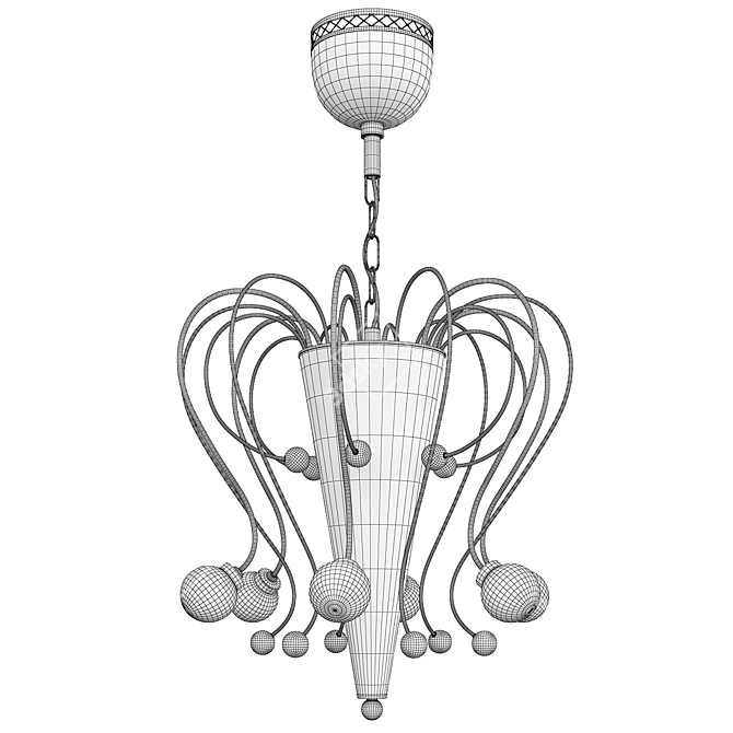 Sleek Crystal Chandelier 3D model image 2