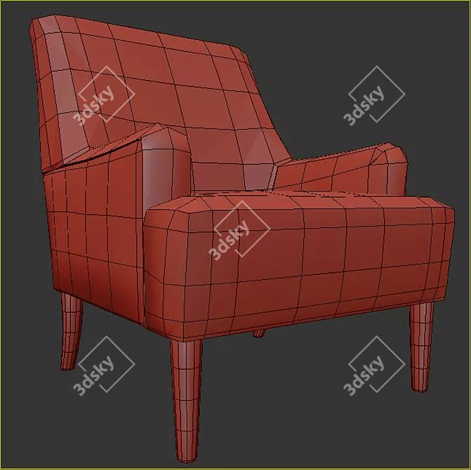 Elegant Elsie Upholstered Armchair 3D model image 5