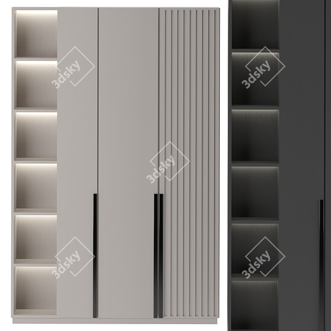 Sleek Designer Wardrobe 3D model image 1