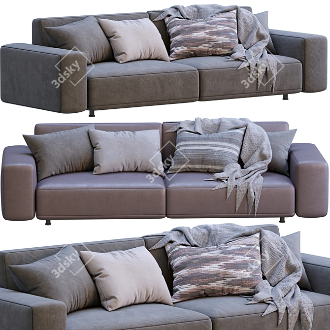 Modern Cross-Design Sofa 3D model image 1