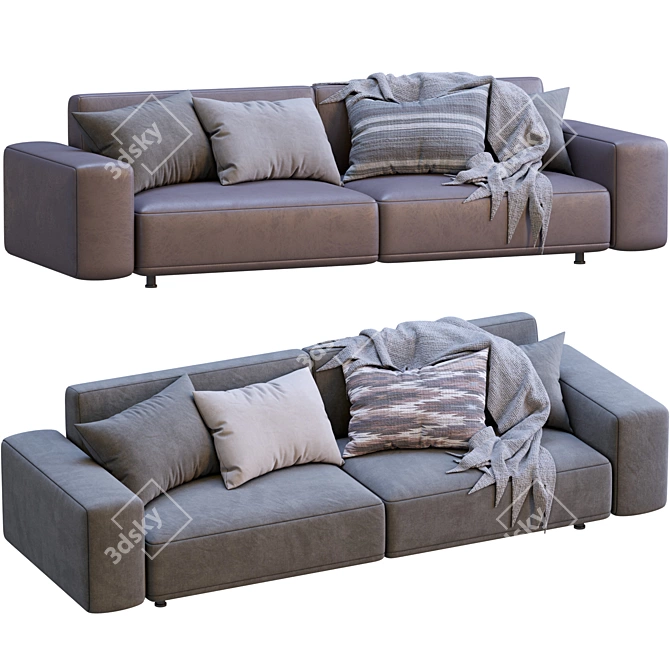 Modern Cross-Design Sofa 3D model image 4