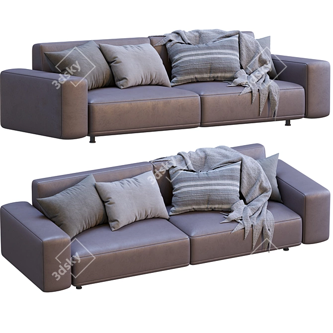 Modern Cross-Design Sofa 3D model image 5