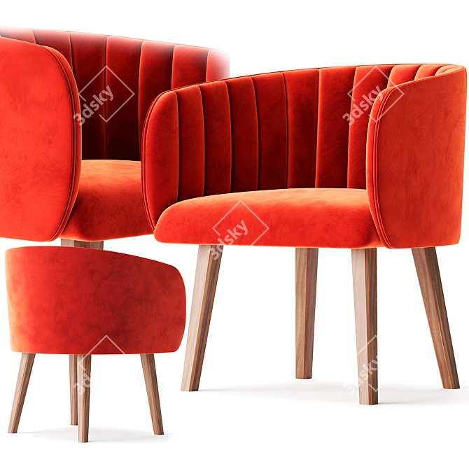 Sleek Shell Chair by Sandalyeci 3D model image 3