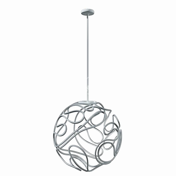 Glowing Metal Orb Chandelier 3D model image 3