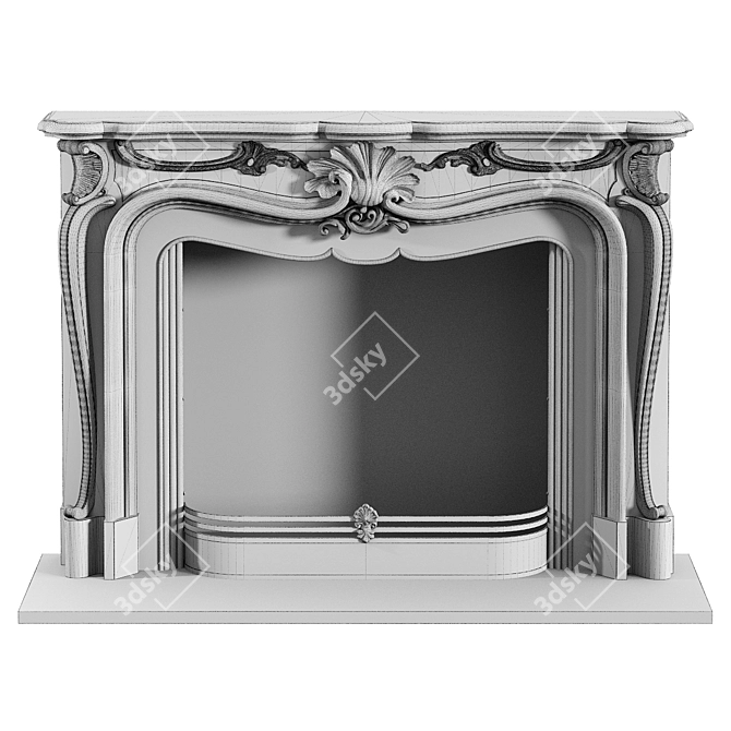 Classic Basalt Fireplace De Orsay 3D model image 5