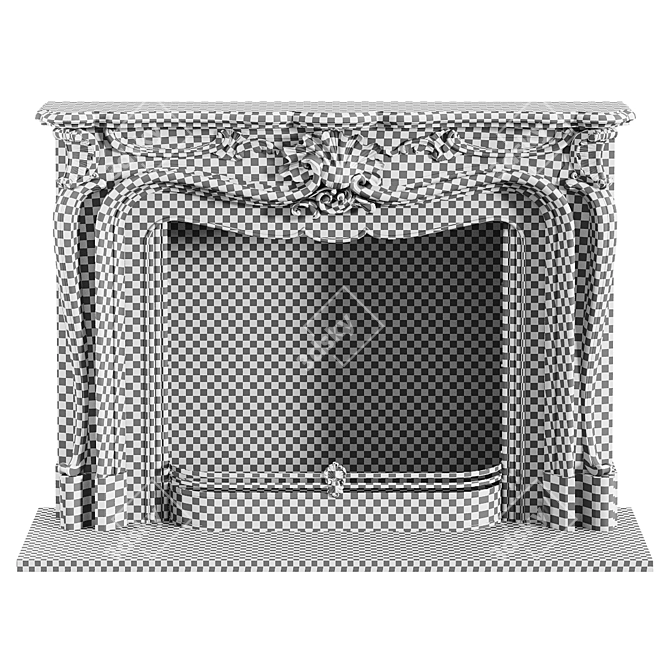 Classic Basalt Fireplace De Orsay 3D model image 6