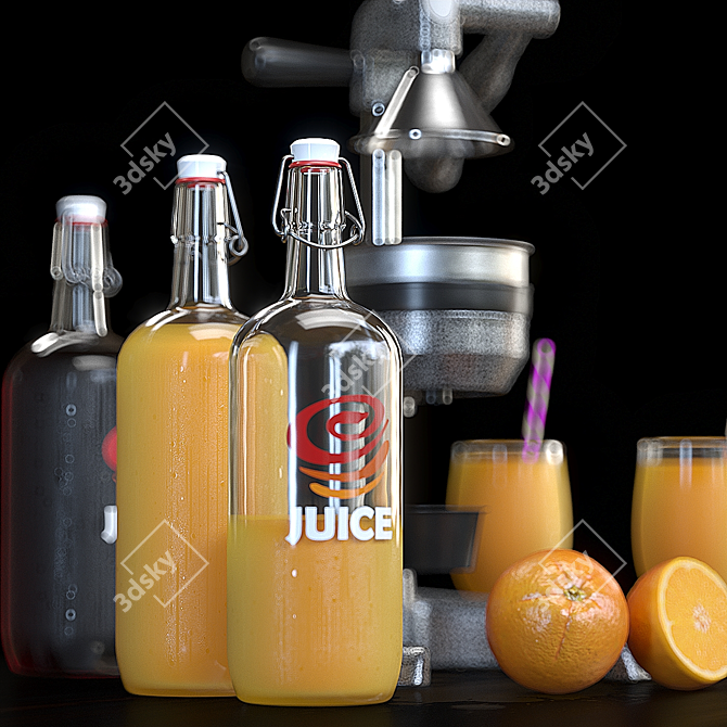 "Animated Juicer with PBR Materials 3D model image 4
