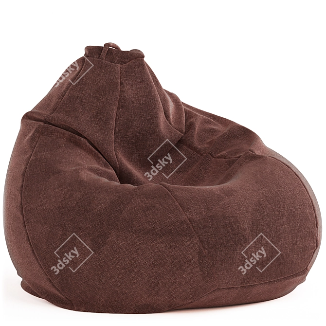 Cozy Beanbag Chair - 4 Color Options 3D model image 2