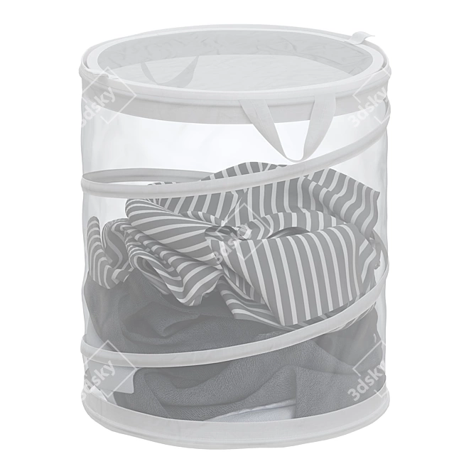 Durable Polyester Laundry Basket 3D model image 3