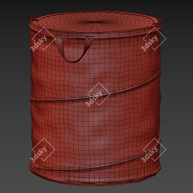 Durable Polyester Laundry Basket 3D model image 4