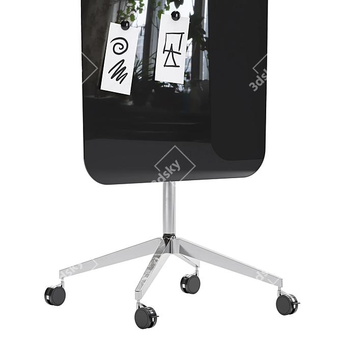 Sleek Mobile Glassboard for Creative Spaces 3D model image 4