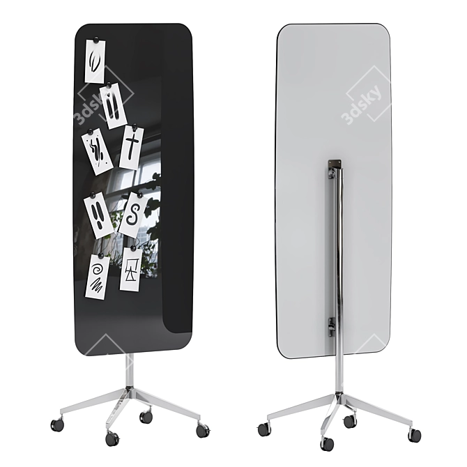 Sleek Mobile Glassboard for Creative Spaces 3D model image 6