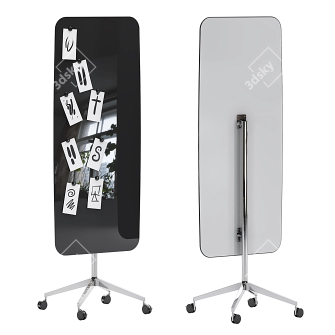 Sleek Mobile Glassboard for Creative Spaces 3D model image 7