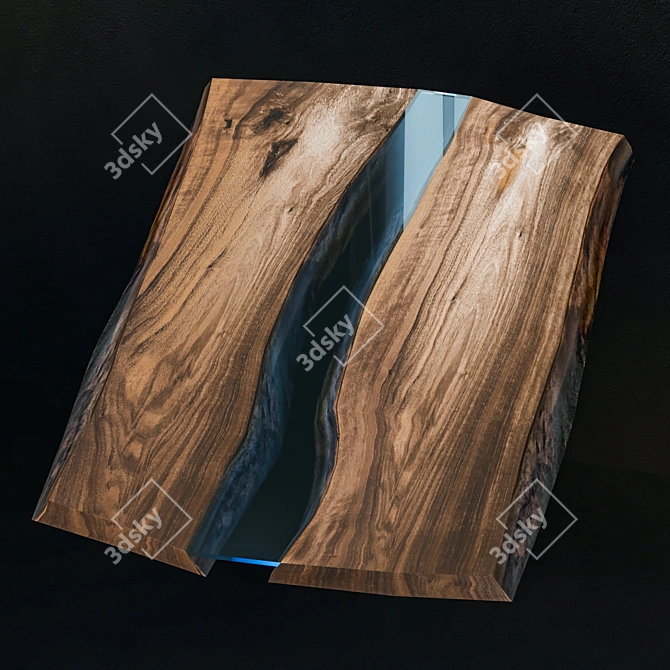 Walnut River Slab | Realistic Scene Element 3D model image 1